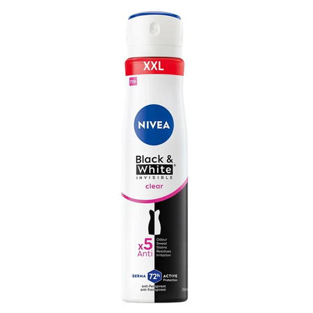 Black&White Invisible Clear antyperspirant spray 250ml