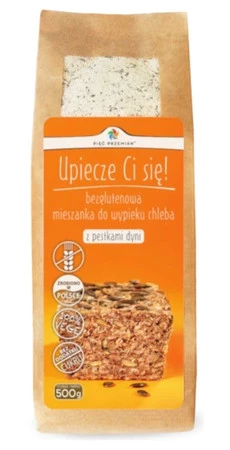 Pięć Przemian - Bezglutenowa mieszanka do wypieku chleba z pestkami dyni - 500 g