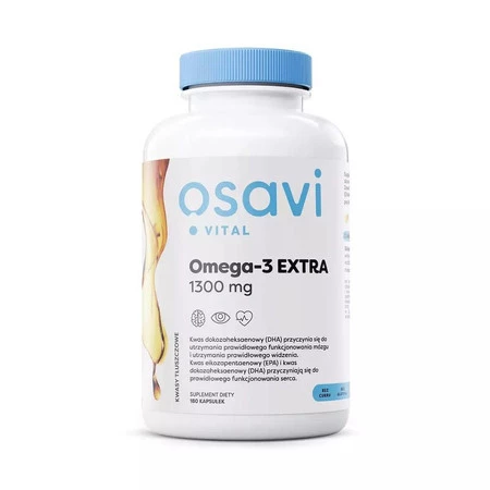 OSAVI Omega-3 Extra, 650 mg - smak cytrynowy (180 kaps.)