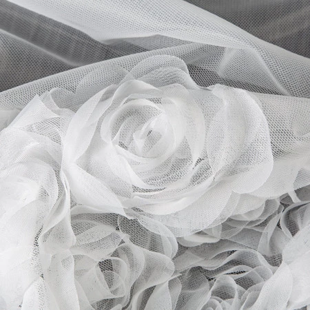 ZASŁONA GOTOWA ROSES 2 140 X 250 CM BIAŁY