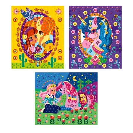 Janod Zestaw artystyczny Mozaika Konie i jednorożce 5+ (stary indeks: J07804)