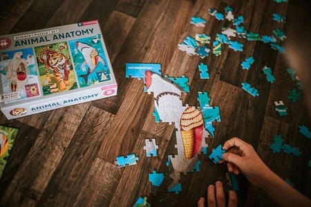 Mudpuppy Puzzle edukacyjne 3w1 Anatomia zwierząt 100 elementów 6+