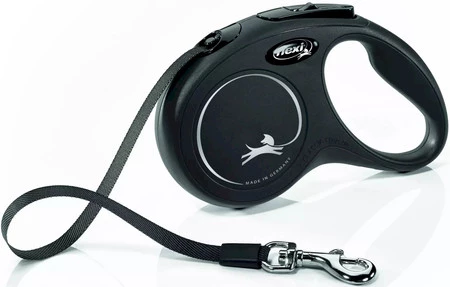 FLEXI NEW CLASSIC Smycz taśmowa S / 5m czarna