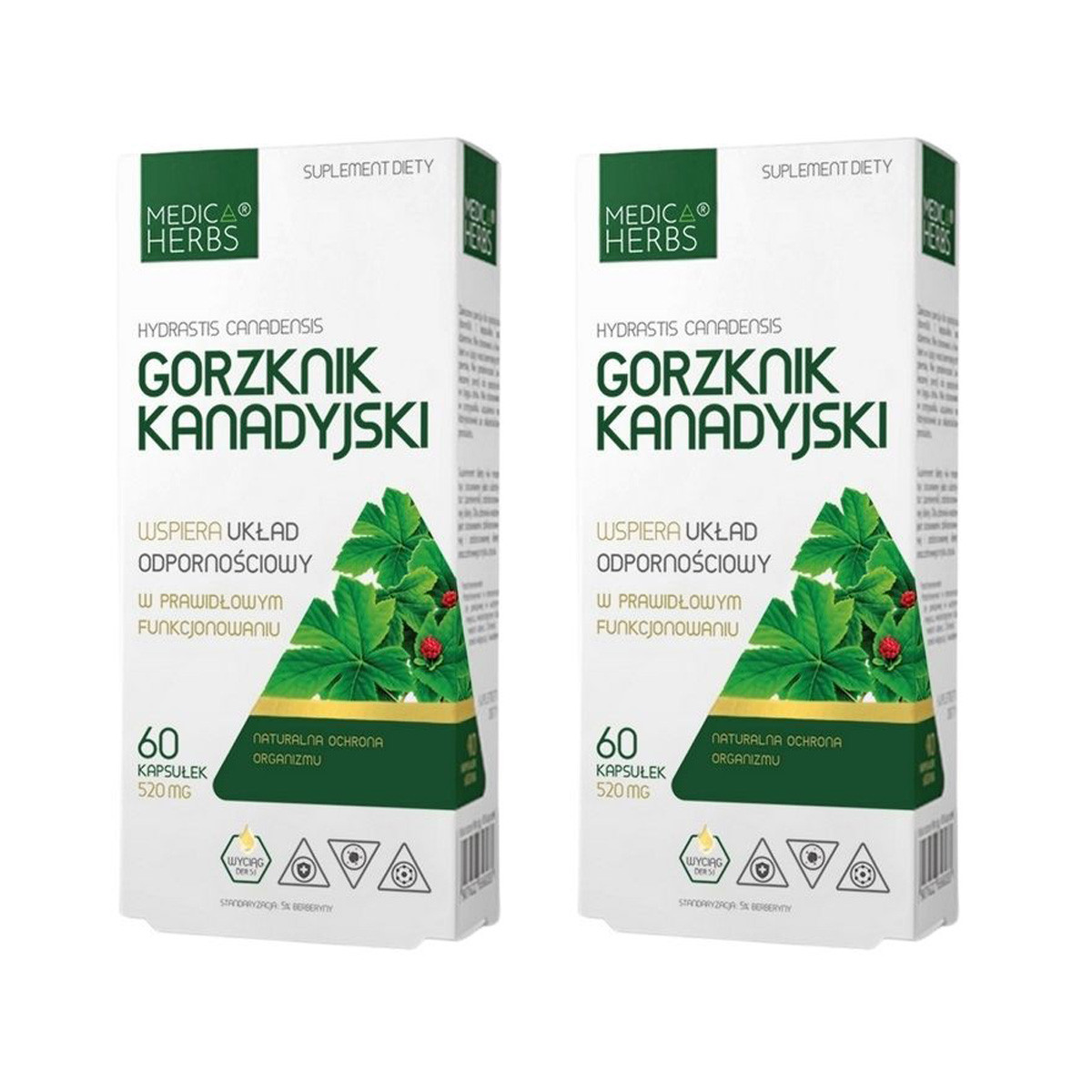 Zestaw 2x MEDICA HERBS Gorzknik Kanadyjski 520mg - 60 kaps. - Nabea.pl