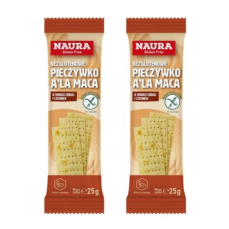 Zestaw 2x Pieczywko chrupkie z tapioką cebulowo-czosnkowe bez glutenu 25g