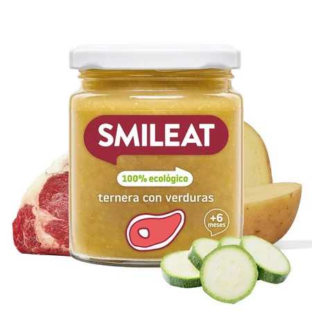 Smileat, BIO Słoiczek z cielęciną i warzywami 6m+, 230 g