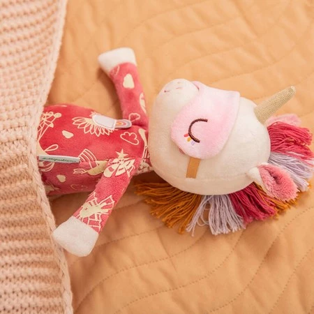 Lilliputiens Przytulanka do spania z elementami fluorescencyjnymi Jednorożec Lena 6m+