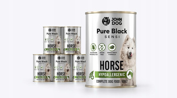 John Dog Pure Black Sensi hypoallergenic konina - karma mokra dla psa - 6 x 400g