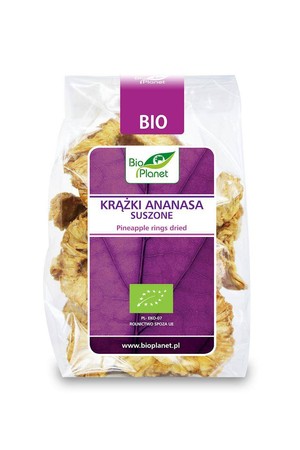 KRĄŻKI ANANASA SUSZONE BIO 100 g - BIO PLANET
