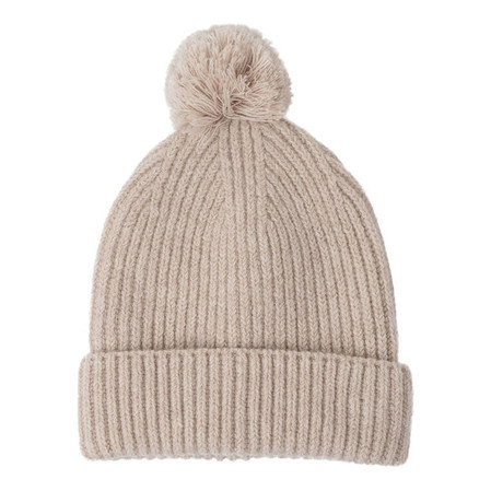Lodger Czapeczka z wełny merino 100% beżowa Beige 1-2 lata