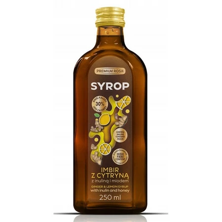Premium Rosa Syrop Imbir z cytryną inuliną i miód 250ml