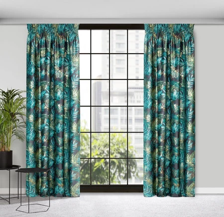 ZASŁONA GOTOWA DAVOS NA TAŚMIE 140 X 270 CM CZARNY