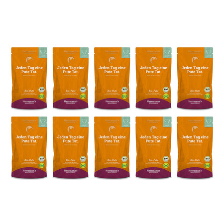 Zestaw 10x HERRMANN'S Selection Light Dog Bio Pute - bio indyk z cukinią (150g)