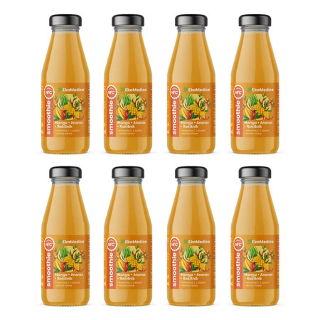 Zestaw 8x EkaMedica Smoothie mango-ananas-rokitnik 250ml