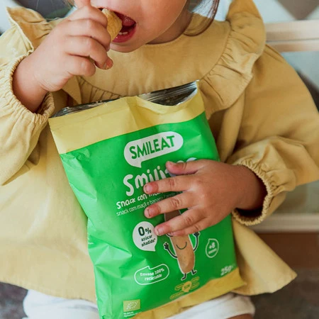 Smileat, BIO Smilitos, Chrupki kukurydziane o smaku jabłka i banana 8m+, 25g