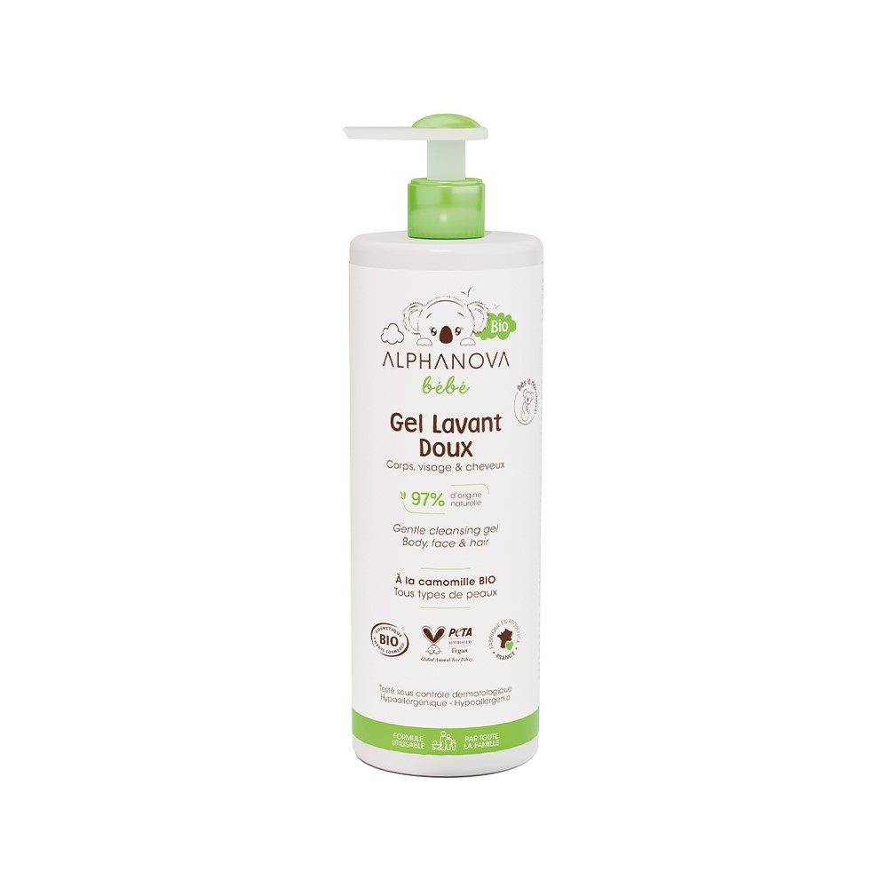 Alphanova Bebe Bio, Delikatny żel myjący dla niemowląt 2 w 1, 400ml - Nabea.pl
