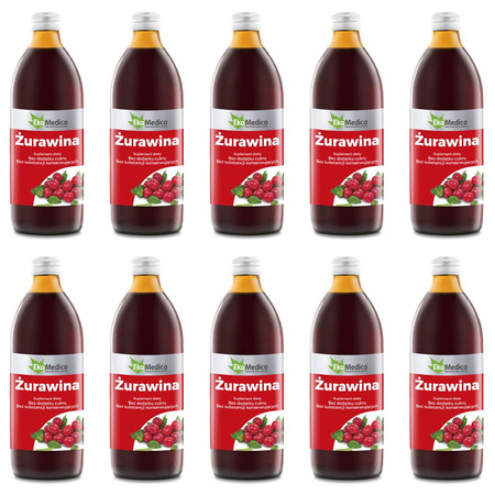 Zestaw 10x EkaMedica Żurawina 1l