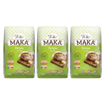 Zestaw 3x ToTa! Mąka żytnia typ 720 - 1 kg