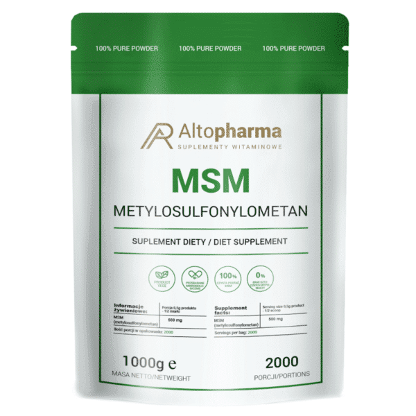 Altopharma Msm 500 Mg Siarka Organiczna W Proszku 1000g - Nabea.pl