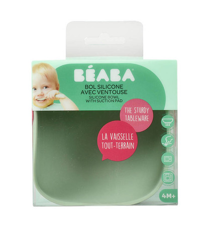 Beaba Silikonowa miseczka z przyssawką sage green