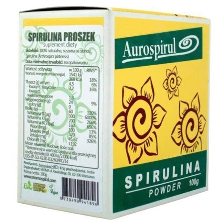 Aurospirul Spirulina Proszek 100 G Oczyszcza