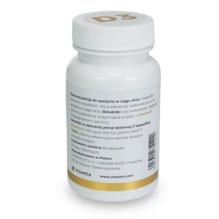 Visanto Witamina D3 Z Lanoliny 4000 IU - 60 kaps.