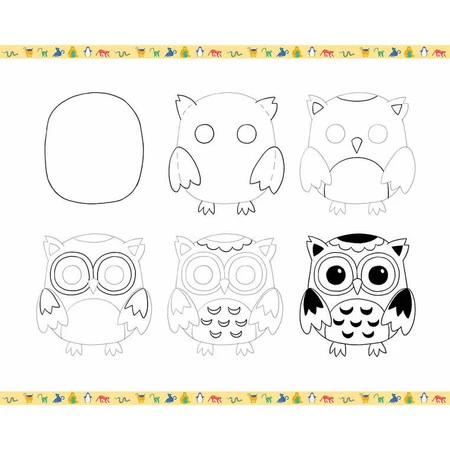 Janod Zestaw kreatywny Rysowanie krok po kroku Zwierzęta 20 rysunków 7+