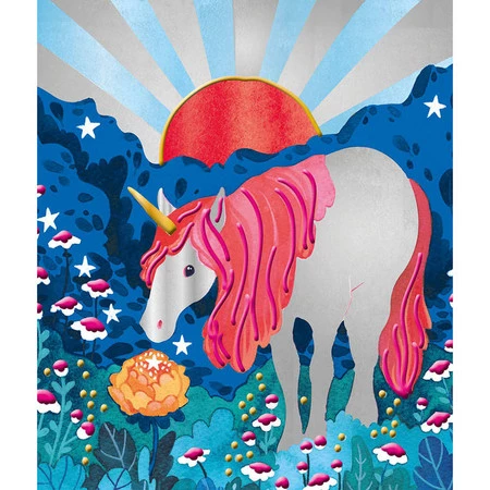 Janod Zestaw kreatywny Malowanie farbami perłowymi i 3D Jednorożce 7+