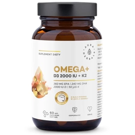 Aura Herbals-Omega+D3+K2 60kaps