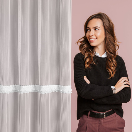 FIRANA GOTOWA ELIANA 140 X 260 CM BIAŁY