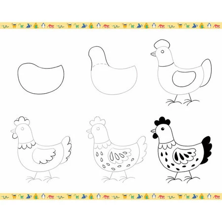 Janod Zestaw kreatywny Rysowanie krok po kroku Zwierzęta 20 rysunków 7+