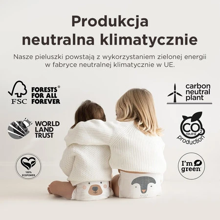 Kit & Kin, Pieluchomajtki Nappy Pants 6 XL (12-17 kg), Jeżyk/Szop, 18 szt.