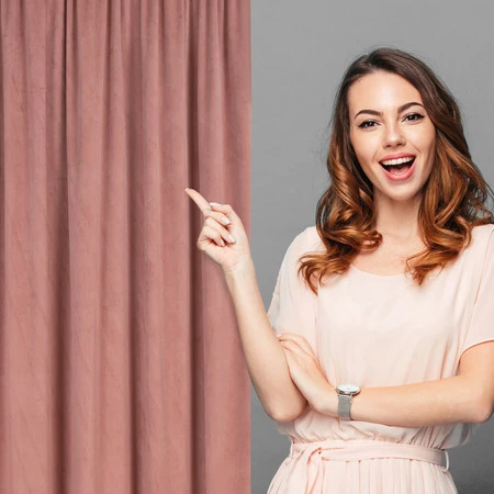 ZASŁONA GOTOWA PIERRE NA TAŚMIE 140 X 300 CM CIEMNORÓŻOWY