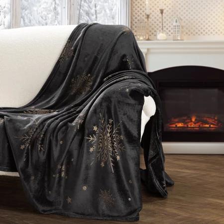 Koc świąteczny 150x200 cm bordowo-złoty