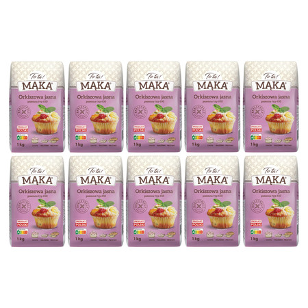 Zestaw 10x ToTa! Mąka orkiszowa jasna 1 kg