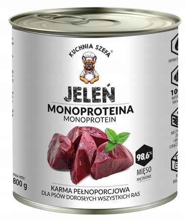 Kuchnia Szefa Jeleń - karma mokra dla psa - 800g