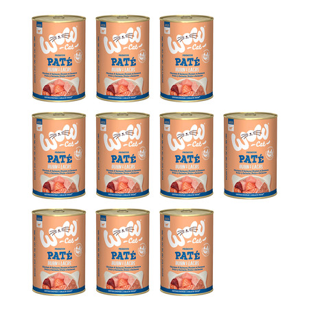 Zestaw 10x WOW CAT Huhn Lachs - kurczak z łososiem dla dorosłych kotów (400g)