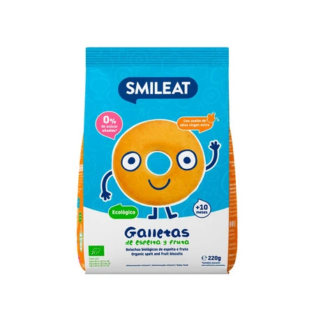 Smileat, BIO Herbatniki z orkiszu, jabłkowe 10m+, 220g