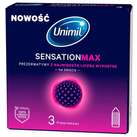 Senstation Max prezerwatywy z największa liczbą wypustek 3szt.