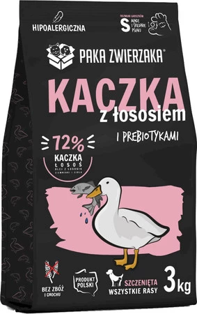 PAKA ZWIERZAKA Kaczka z Łososiem S dla szczeniąt 3kg