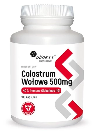 Aliness Colostrum Wołowe 40% IG 500 mg x 100 kaps.