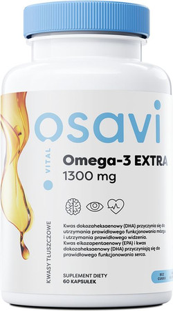 OSAVI Omega-3 Extra, 650 mg - smak cytrynowy 180 kaps.