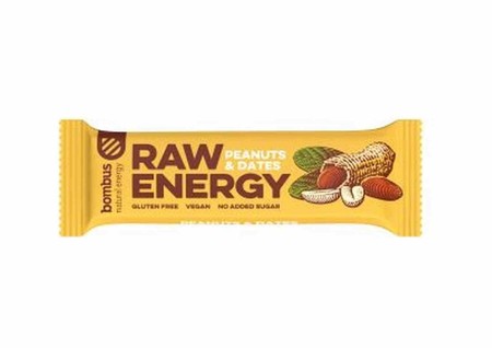 Bombus − Raw Energy, baton z orzechami ziemnymi i daktylami bezgl. − 50 g