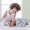 Viga Toys − PolarB Activity Box, drewniane edukacyjne centrum gier 5w1 kostka