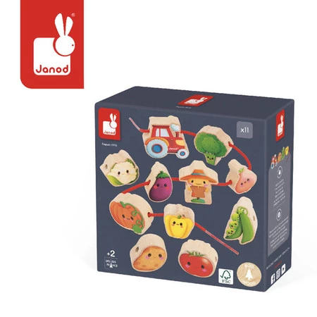 Janod Nawlekanka z drewnianymi warzywami Farma 2+