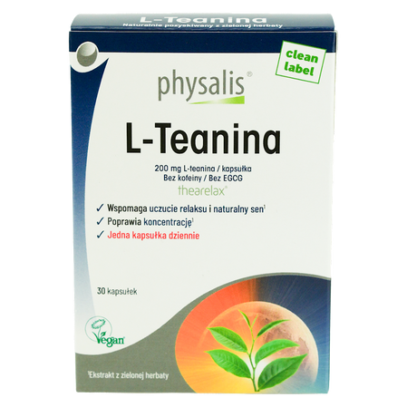 Physalis L-Teanina Thearelax® 200 mg 30 kaps.