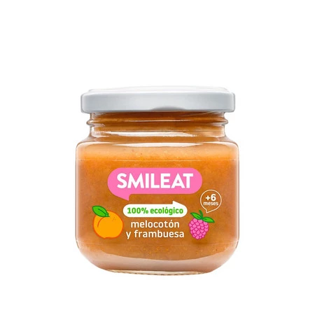 Smileat, BIO Deser z ekologicznymi brzoskwiniami i malinami, 130g