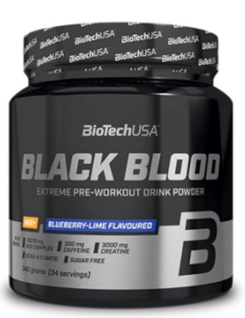BioTech USA Black Blood NOX+ odżywka przedtreningowa 340 g smak jagoda - limonka