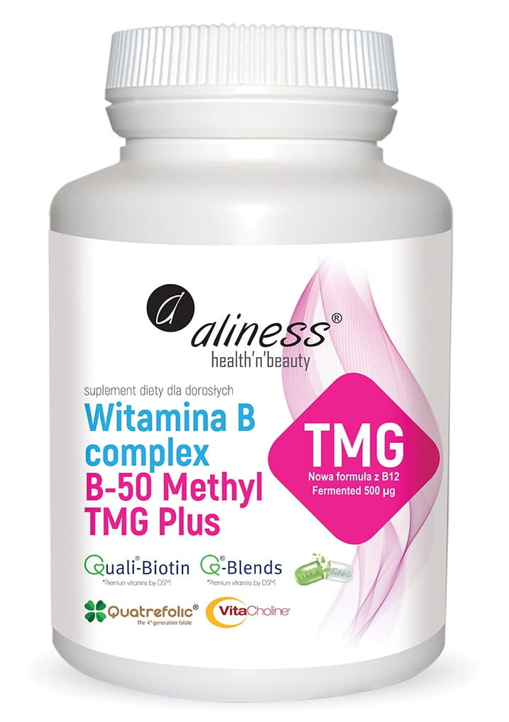 Aliness Witamina B complex B-50 METHYL TMG PLUS 100 kaps. vege - Nabea.pl