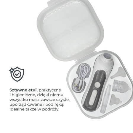 Nuvita, Elektryczny aspirator do oczyszczania nosa niemowląt z kołysankami i uspokajającym światłem LED, Biały